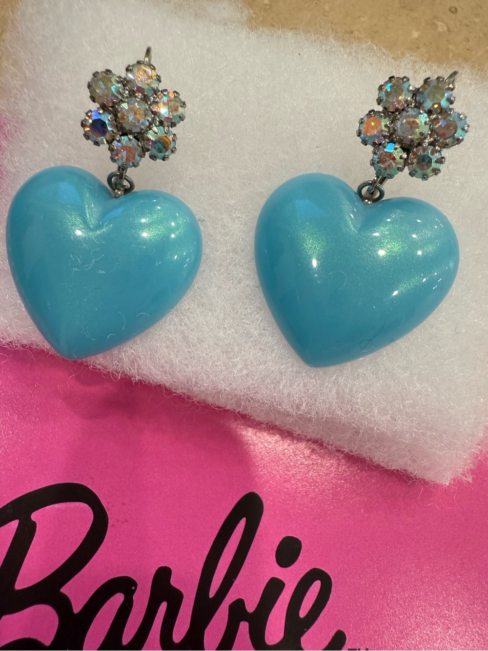 Rare Barbie by Tarina Tarantino Circa 1976 collection Heart Drop Earrings EB07U6